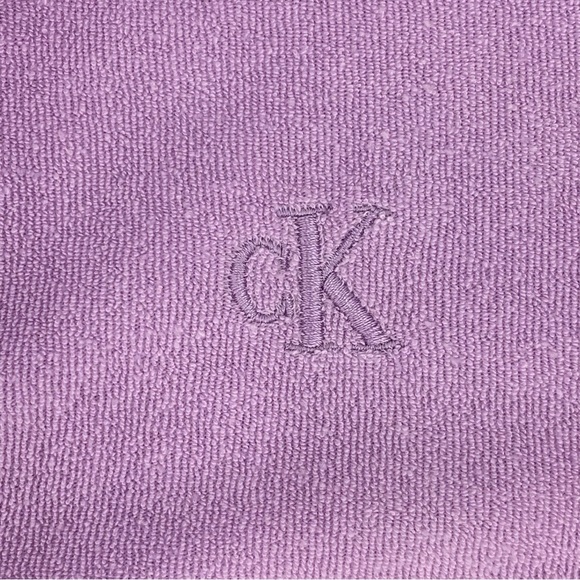 Calvin Klein Jeans NWT Lilac Purple French Terry Polo Style Cropped Top, Medium - Picture 3 of 16